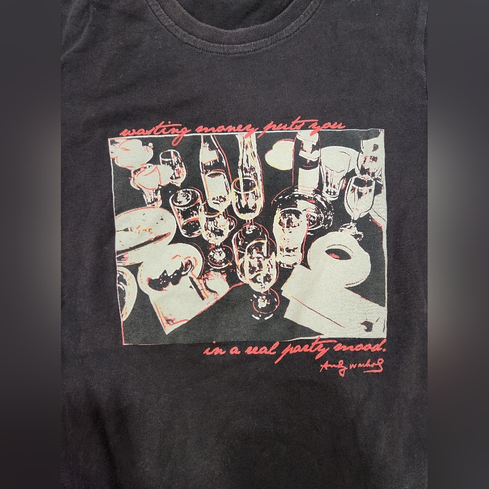 Andy Warhol Levi's T-Shirt Wasting Money Puts You In A Party Mood - Picture 2 of 5